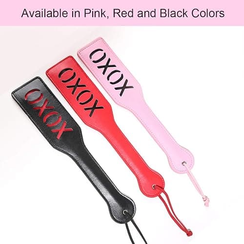 VENESUN XOXO Spanking Paddle for Adults Sex Toys, 12.8inch BDSM Faux Leather Paddle, Pink thumbnail 7