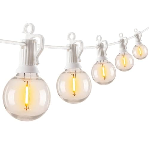 Brightown 25 Feet LED Outdoor String Lights with Shatterproof G40 Edison Bulbs, Connectable and Weatherproof Strand, Commercial Grade Patio Lights for Backyard Garden Patio Decorative, White - White - LED - 25ft - Patio Lights - Image 1