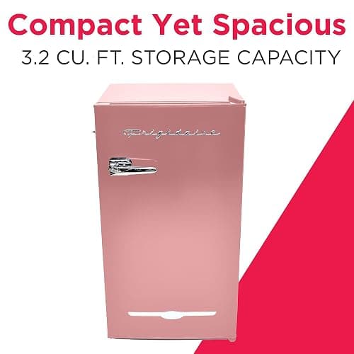 Frigidaire EFR376 Retro Bar Fridge Refrigerator with Side Bottle Opener, 3.2 cu. Ft, Pink/Coral thumbnail 4