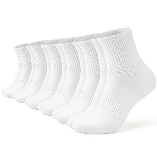 AugRing Women Crew Socks Casual Athletic Gym Running Cozy Cotton Calf Socks For Women 3-6 Pack Size 5-11 - Image 1