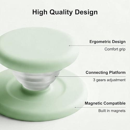 MOROCK Grip for Kindle with Kickstand and Magnetic Stand, Soft Silicone Magnetic Finger Grip for Kindle, iPhone and Smartphone, Cute Magnetic eReaders Holder, Matcha Green thumbnail 2