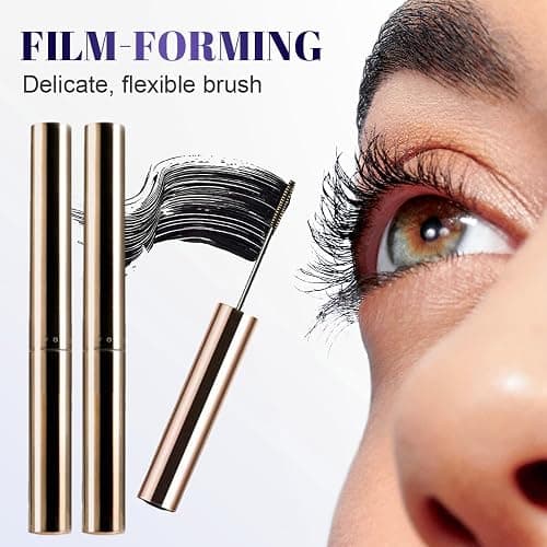 Ultra-Fine Lengthening Waterproof Quick-Dry Mascara, 2026 New Iron Wand Mascara, Waterproof Metal Wand Mascaras, Long-lasting 3D Curling Eyelash, Smudge Proof and No Flaking (Black) thumbnail 6
