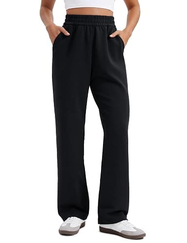 CRZ YOGA SoftAura Straight Leg Casual Sweatpants Women 28"/30"/32" - Modal Lounge Travel Pants with Pockets - Image 1