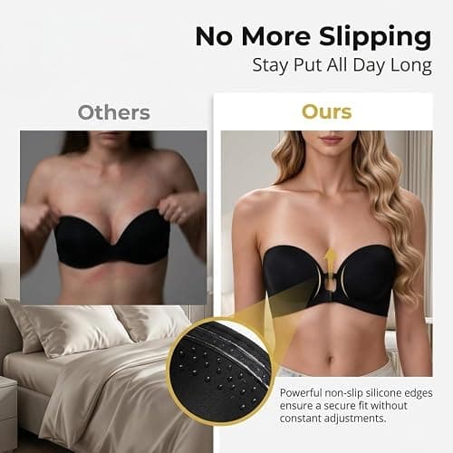 Strapless Wireless Front-Closure Push-Up Padded Non-Slip Tube Bra thumbnail 3
