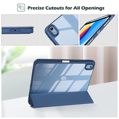ProCase Hülle für iPad (A16) 11" Generation 2025 / iPad 10 Generation 10,9" 2022 Schutzhülle mit Stifthalter Stoßfeste Smart Case Cover Auto Schlafen/Wachen -Navy thumbnail 8