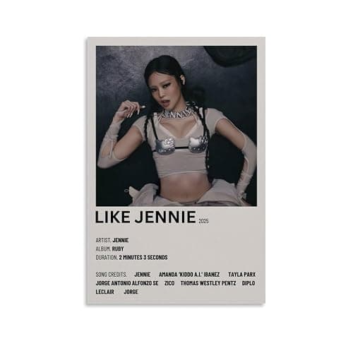JIANGDANPPBEM Poster "Like Jennie", schwarz-rosa, dekoriert Ihren Raum, definieren Sie Ihren Stil, 30 x 45 cm, ungerahmt, 32 Stück - Image 1