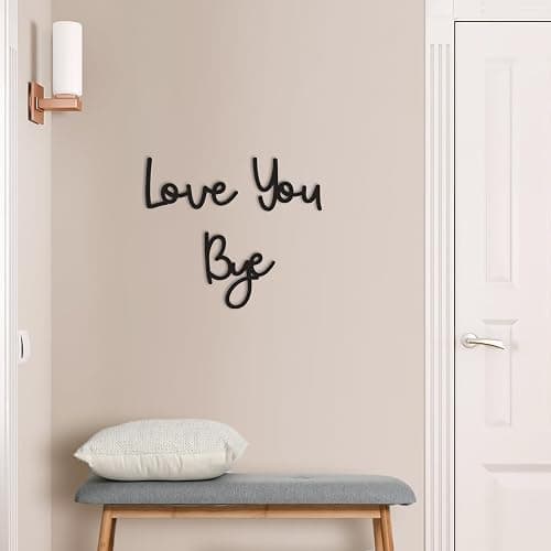 Dripykiaa Love You Bye Wood Sign Home Decor Boho Decor Wall Decor Express Love and Warm for Your Family Lovers Wall Art Gift Hallway Entryway Door Valentine Decorations for Home - 21.6" - Black thumbnail 2