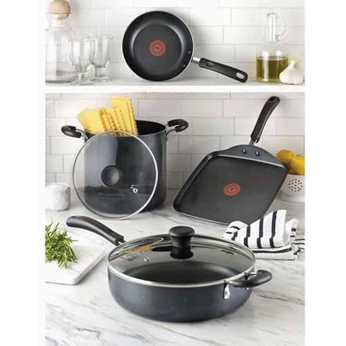 T-Fal Specialty Nonstick Saute Pan with Glass Lid 5 Quart, Oven Broiler Safe 350F, Cookware, Deep Frying Pan with Handle, Skillet, Kitchen, Pots and Pans, Dishwasher Safe, Black thumbnail 5