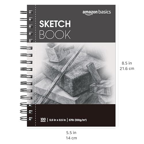 Amazon Basics Sketch Pad for Artists, 67 lb. / 100 gsm, 100 Sheets, 5.5"x8.5", White thumbnail 7