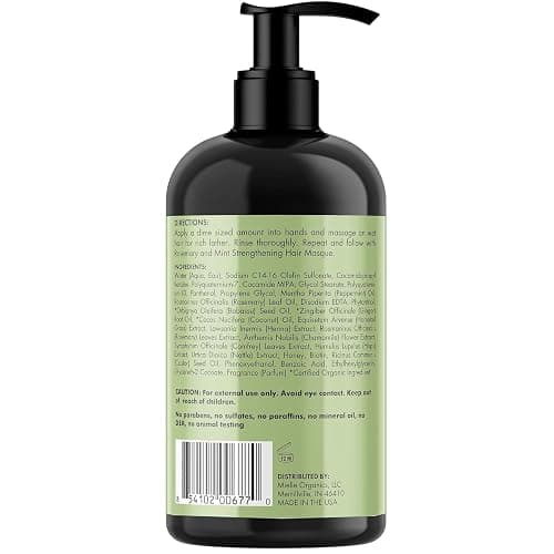 Mielle Organics Rosemary Mint Strengthening Shampoo and Conditioner Infused with Biotin, Cleanses and Helps Strengthen Weak and Brittle Hair, 12 Ounces thumbnail 7