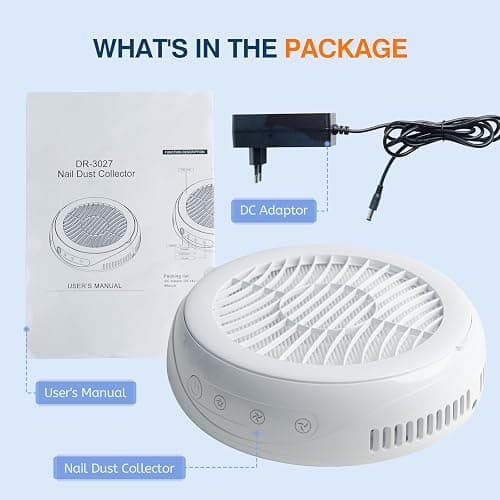 Goodoo Nail Dust Collector, Compact Nail Dust Collector for Beginner with Reusable Filter for Acrylic Nail Polishing Manicure Dust Collector Nail Tech Salon Home thumbnail 9