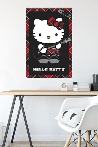Hello Kitty: 22 Punk Red Wall Poster, 34L" x 22.4W", Unframed Version thumbnail 4