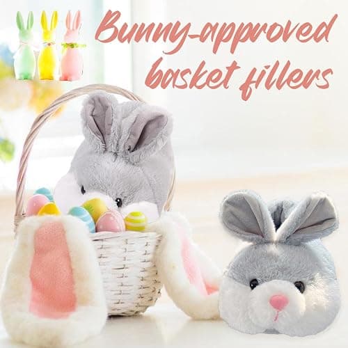 Caramella Bubble Classic Bunny Slippers for Women Funny Animal Novelty Slippers for Adults Cute Plush Rabbit Bedroom Slippers thumbnail 2