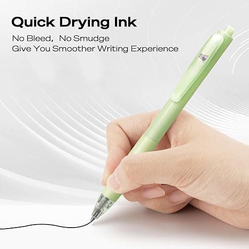 WRITECH Gel Pens Fine Point: Retractable Black Ink Pen Smooth Writing 8ct 0.7mm Medium Point Tip for Journaling Note Taking No Bleed & Smear & Smudge Vivid Color Barrel Silent Click Peekaboo Set thumbnail 6