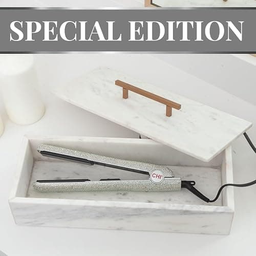 CHI The Sparkler Lava Ceramic Flat Iron, Special Edition, Hair Straightener for an Even & Smooth Finish, 11 Foot Cord for Convenience, 1" Iron, Silver thumbnail 2