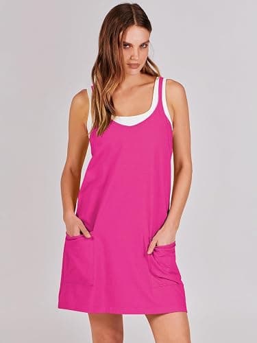 ANRABESS Women Athletic Dress Summer Tennis Workout Active Sports Mini Romper Dress Built in Shorts Travel Vacation Clothes thumbnail 2