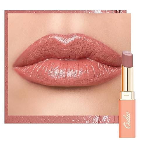 Oulac Satin Matte Pink Lipstick - Nude Long Lasting Lip Stick, Full Coverage with Smooth Creamy Texture Lip Colour, Moisturizing & Weightless Formula Lip Makeup, Vegan, 4.3g, SG06 Babe - Image 1