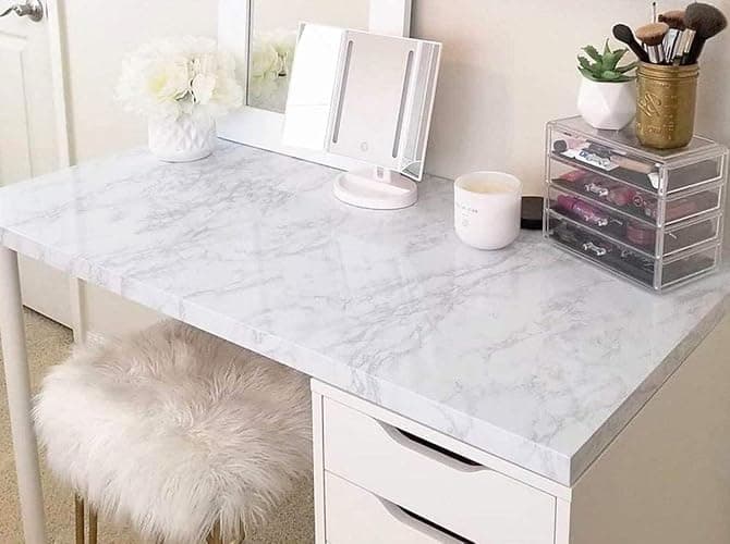 Marble Peel and Stick Wallpaper Granite Wall Paper for Old Furniture Self Adhesive and Removable 17.7 inch x 78.7 inch Marble Contact Paper for Countertops Easy to Apply thumbnail 2