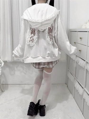 Zenrave Jirai Kei Jackets Shoujo Girl Clothes - Cutecore Jojifuku Hoodies Y2K Tenshi Kawaii Japanese Harajuku Gyaru Outfits thumbnail 6