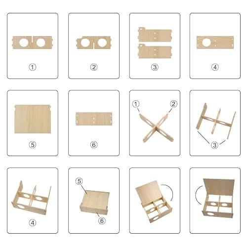 Multi-Chamber Wooden Hamster Hideout & Tunnel - Durable, Ventilated Natural Wood Cage Accessories for Dwarf, Syrian Hamsters and Small Pets thumbnail 5
