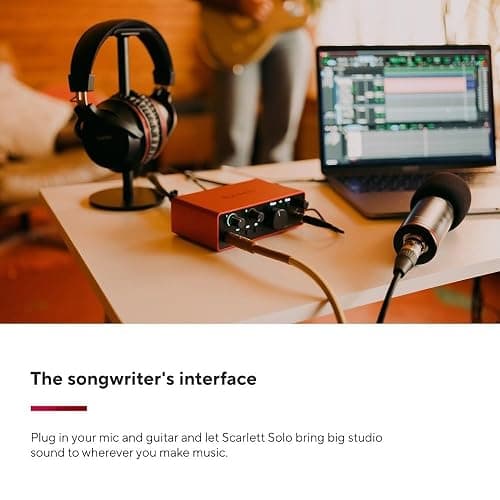 Focusrite Scarlett Solo 4th Gen USB Audio Interface, for the Guitarist, Vocalist, or Producer — High-Fidelity, Studio Quality Recording, and All the Software You Need to Record thumbnail 3