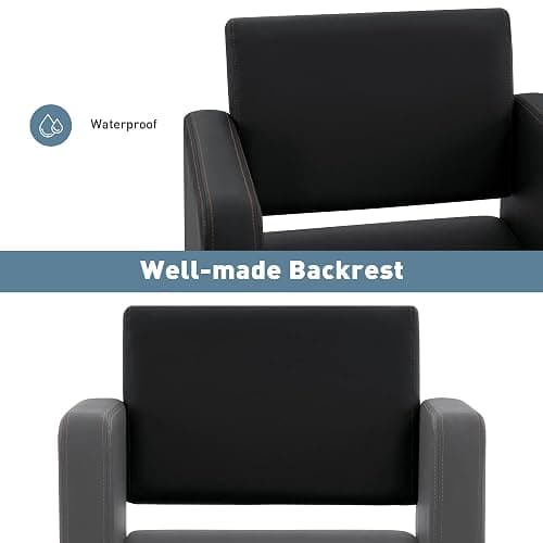 BarberPub Classic Styling Salon Chair for Hair Stylist, Barber Chair with Hydraulic Pump, Beauty Barbershop Salon Spa Equipment 3805 (Black) thumbnail 6