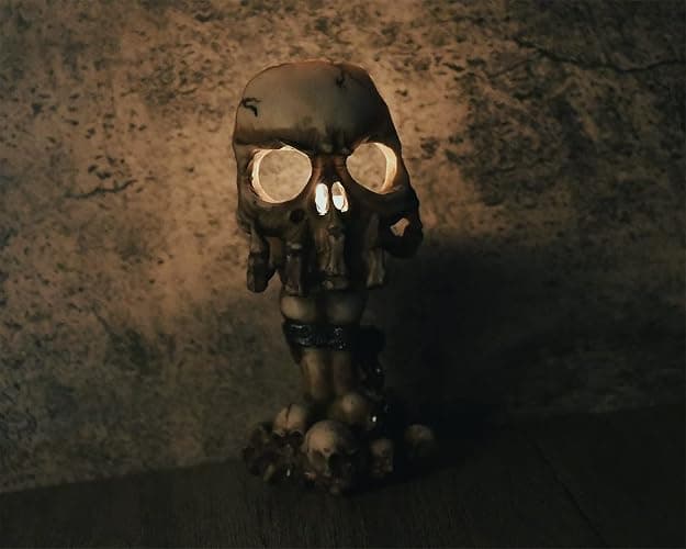 DS. DISTINCTIVE STYLE Skull Candle Holder 6.3 Inch Tea Light Holder Small Gothic Home Decor Halloween Decorations thumbnail 6