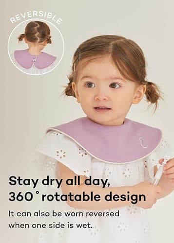 Konny Baby Bibs Set, 360 ​​° Rotate, Soft and Absorbent Bandana Drooling for Boys Girls baby Essentials thumbnail 3