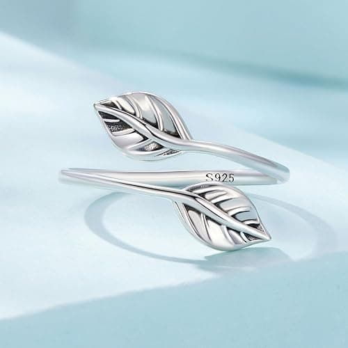 925 Sterling Silver Rings for Women Mermaid Tail/Daisy Bee/Flower/Butterfly Ring Dainty Stackable Rings Ajustable Cute Ring for Girls thumbnail 7