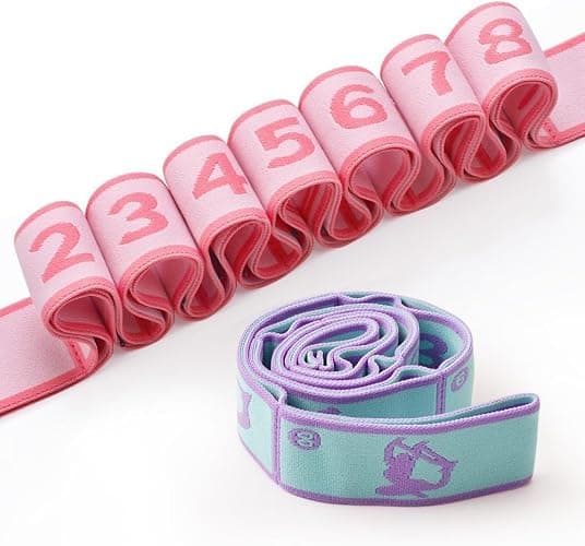 2 PCS Kids Stretching Strap - 8-Loop Adjustable Stretch Bands for Dance, Ballet, Yoga, Gymnastics Workout, Children‘s Fitness Equipment, Stretching Resistance Bands and Home Flexibility Training - Image 1