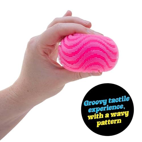 Schylling NeeDoh Fuzz Ball - Sensory Toy with a Velvet Texture and Soft Cloud Squish - Wavy Pattern You Can See and Feel - Ages 3 and Up - Color May Vary; One Per Pack (Wonder Waves) thumbnail 6