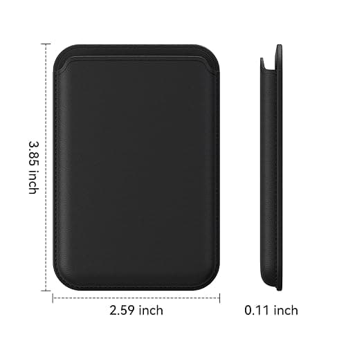 Amzone Stronger Magnetic RFID Leather Mag-Safe Card Holder for iPhone 16 Series, Mag-Safe Accessories Stick on Series of iPhone 17/16/15/14/13/12 and Pro/Promax, Black thumbnail 5