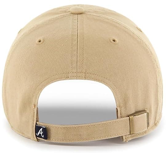 47 Brand MLB Khaki White Primary Logo Clean Up Adjustable Strap Baseball Dad Hat Cap, Adult One Size Fits All thumbnail 2