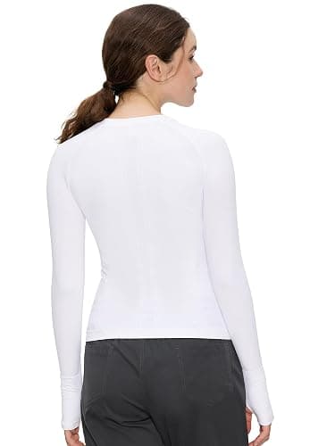 Long Sleeve Workout Tops for Women, Compression Shirt, Sports Running Shirt Breathable Athletic Top Slim Fit thumbnail 2