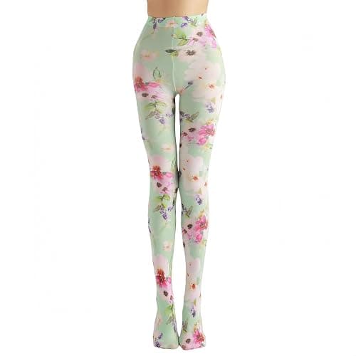 Sahabowi Women's Beautiful Flower Park Colorful Tights, Cartoon Strawberry Pantyhose with High Waistband Soft - Image 1