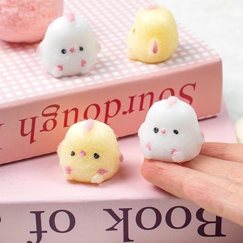 4pcs Mini Taba Squishies Squichy Chick Toy Party Favors for Kids, Squishy Fidget Toys Small Chick White/Yellow Squeeze Toy for Stress Relief Suitable for Adults thumbnail 6