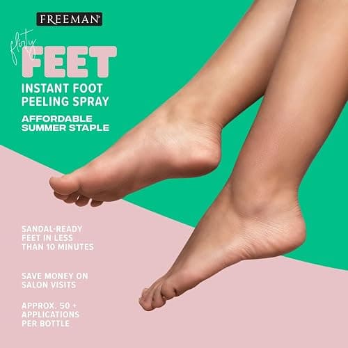 Freeman Flirty Feet Instant Foot Peeling Spray, Exfoliating Foot Mask For Summer, Moisturizing & Smooth Dry, Cracked Heels, Remove Dead Skin Quickly, Cruelty-Free & Vegan, 4 fl.oz./ 118 ml Bottle thumbnail 5