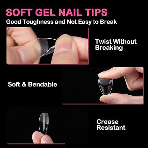 550 Pièces Capsule Americaine Ongle Amande, 11 Tailles Capsules Ongles Gel Couverture Complète, Semi Givré Faux Ongles pour Débutant en Manucure, Prothésiste Ongulaire et Salons Nail Art à Domicile thumbnail 5