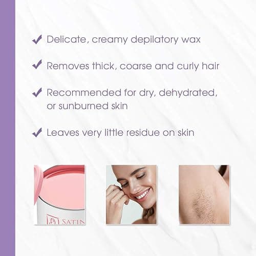 Satin Smooth Deluxe Cream Hair Removal Wax - Soft Wax for Face & Body, Professional Waxing for Sensitive Skin, Thick & Curly Hair, 14 oz, 1-Pack thumbnail 4