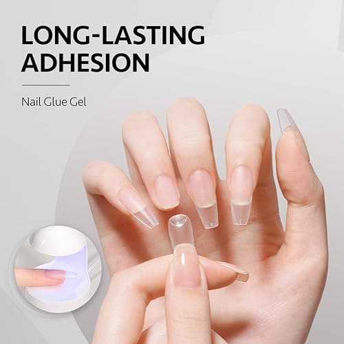 GAOY Gel Top Coat, Nail Glue Gel and Base Coat Set, 3 Pcs 16ml Clear Glossy No Wipe Combination for UV Light Cure thumbnail 4