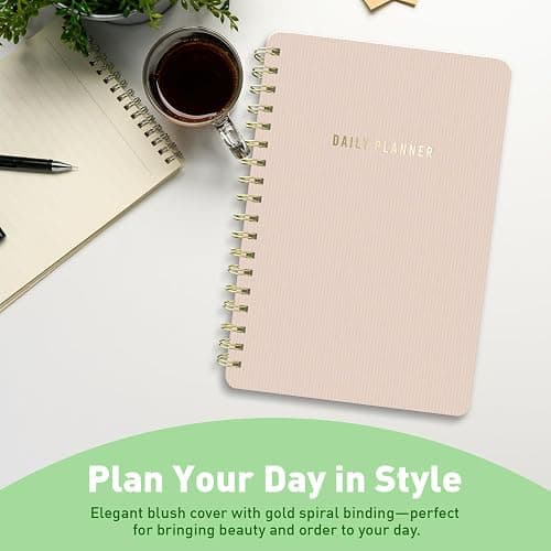 Sweetzer & Orange Daily Planner Notebook – Undated Two-Page Daily Layout with Hourly Schedule, To-Do List, Priorities, and Notes – 6.5" x 9.5" Spiral Bound Productivity Organizer – 160 Pages thumbnail 4