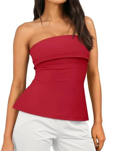 AUTOMET Tube Tops for Women 2025 Trendy Summer Going Out Strapless Backless Bustier Cute Top Bandeau Shirts Y2k Outfits - Image 1