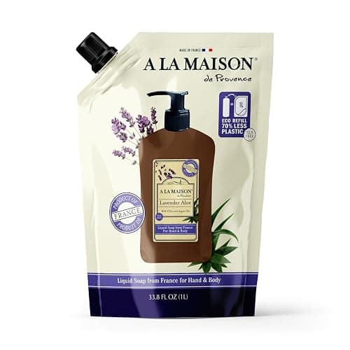 A LA MAISON Lavender Aloe Natural Hand Wash Made with Essential Oils - Biodegradable, Plant-Based, Vegan, Cruelty-Free 33.8 Fl Oz Pouch (1 Pack) - Image 1