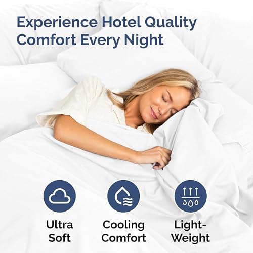 Queen Pillow Cases Set of 2 - Ultra Soft Hotel Quality Pillowcase Covers - Comfy, Cozy & Wrinkle Free - Shrinkage, Stain and Fade Resistant - Machine Washable Pillow Protectors - 2 Piece Set - White thumbnail 3