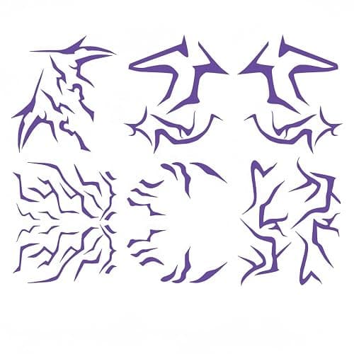 Tignova Demon Pattern Movie Anime Purple Temporary Tattoos,Halloween Dance Cosplay Costume Accessories,Full Body Set K-pop Demon Theme Stickers 6 Sheet (Purple) - Image 1