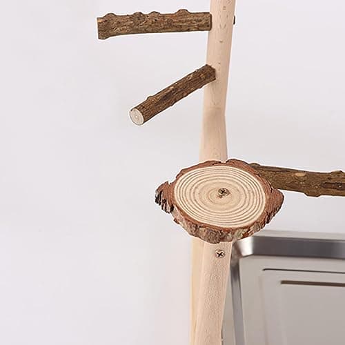 RoseFlower Wooden Bird Playground, Parrot Playstand with Perches, Ladder, Swing, Feeder Cups, Tray for Conure, Parakeets, Budgie, Cockatiels, Lovebirds, #4 thumbnail 6