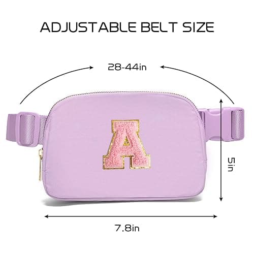 Gitus Initial Belt Bag Fanny Pack Crossbody Bag for Girls Birthday Gifts Age 8-10 Teen Girl Gifts Trend Stuff Personalized Letter Gifts for Daughter Sister (Lavender-A) thumbnail 3