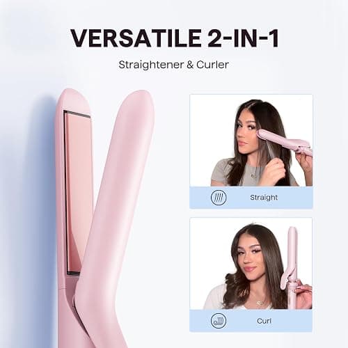 Wavytalk 3 in 1 Curling Wand Set, Multi Curl, Curling Iron Set with Heated Round Brush, Flat Iron Hair Straightener, 1 1/4 inch Curling Iron, Dual Voltage Hair Curler(Pink) thumbnail 4