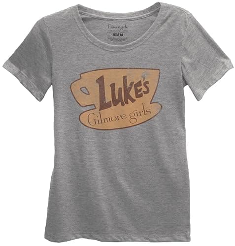 Ripple Junction Gilmore Girls Juniors Vintage Luke's Coffee Logo Light Weight Crew T-Shirt - Image 1