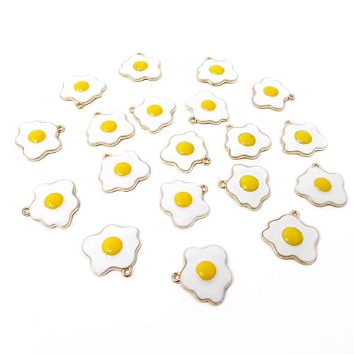 Honbay 20PCS Enamel Alloy Fried Eggs Pendant DIY Craft Jewelry Making Accessory thumbnail 4